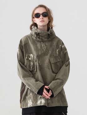 MODITEC 重工水洗立体口袋战术夹克 套头OVERSIZE高领外套