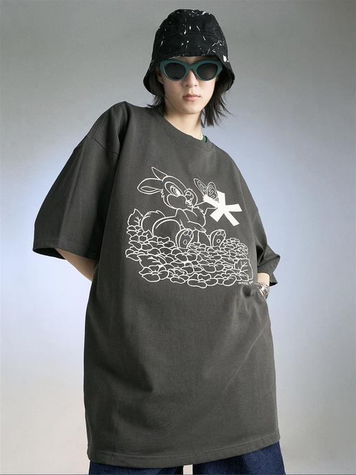 MODITEC 20SS三色卡通兔子形象符号宽松短袖 全棉情侣宽松潮流T恤 商品图1