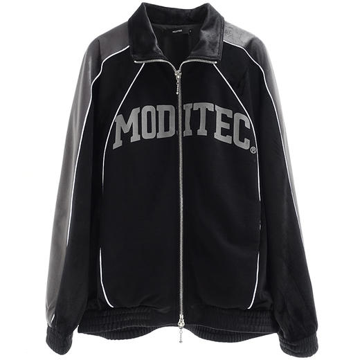 MODITEC 21春夏 做旧印花复古运动夹克 3M反光装饰线丝绒拼接外套 商品图4