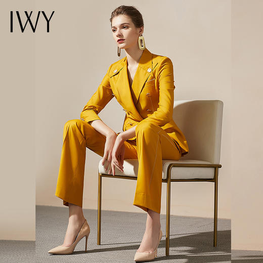 IWY/时尚黄色西装套装韩版修身女神范203021CP1 商品图1