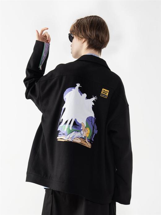 MODITEC 重工吸血鬼刺绣毛呢夹克外套 彩色拉链毛呢拉链外套 商品图2