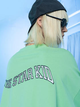 MODITEC 20FW STAR KID 主题印花荧光色长袖TEE 宽松薄款长袖