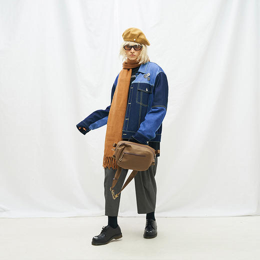 MODITEC20秋冬解构落色拼接牛仔夹克口袋牛仔外套梁老师TSong同款 商品图2