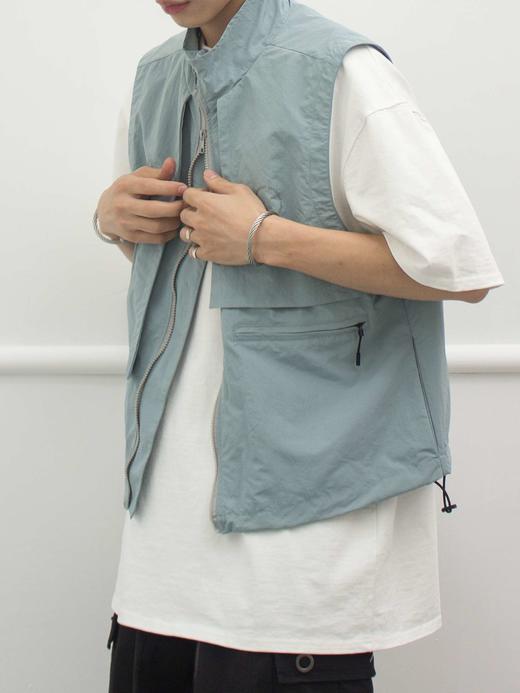 49PERCENT(49%) 20SS 蓝色结构裁片防水作业马甲 商品图1