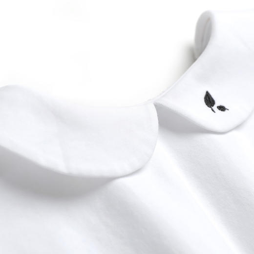 【舒适透气上衣】mettekids童装娃娃领白色衬衫T恤女童春季新款卫衣服 商品图5