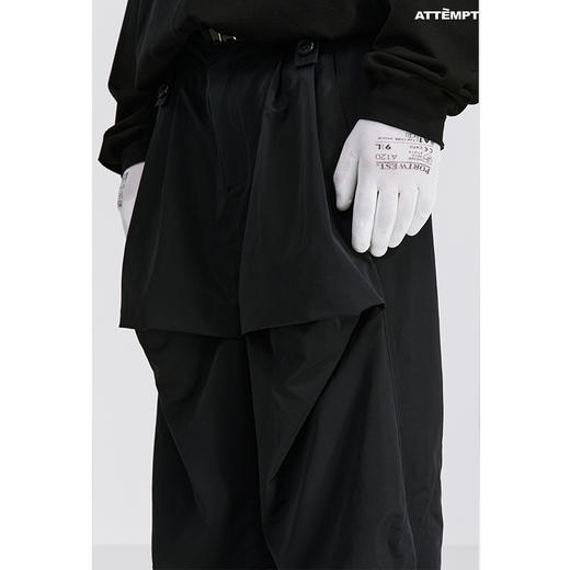 ATTEMPT SS21 仿生双褶蓬感休闲裤潮牌原创多层次宽松直筒休闲裤 商品图1