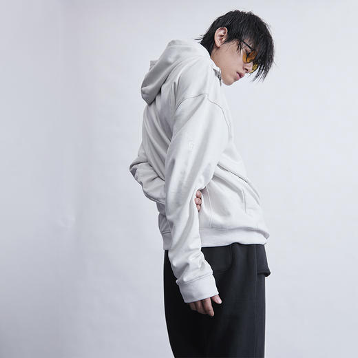 TERRAINCOGNITA20AWG系列分解结构宽松脏白重磅插扣戴帽卫衣男女 商品图3