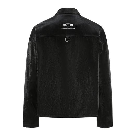 TERRAINCOGNITA马嘉祺张嘉元同款原创夹克短款金属PU皮衣宽松廓形 商品图4