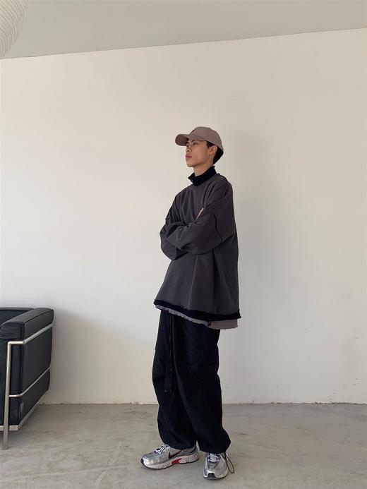 49percent原创设计深灰破坏裁剪廓形卫衣男女街头 商品图1