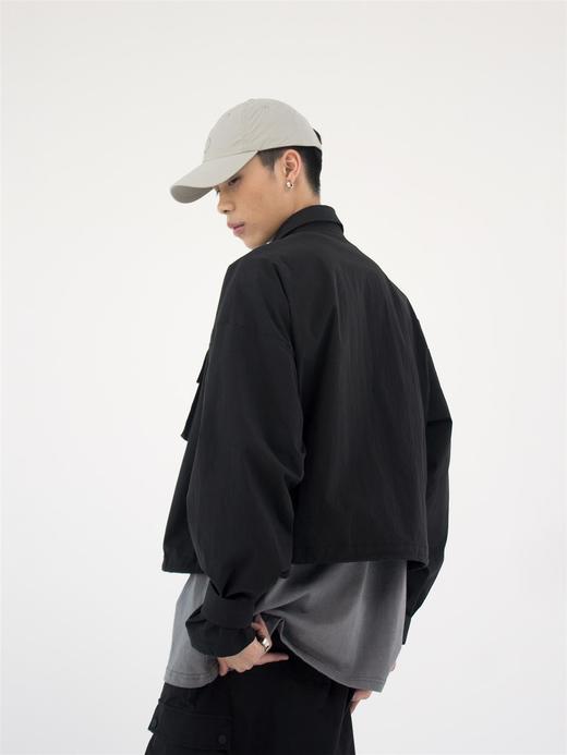 49PERCENT 原创设计黑色层次短款衬衣休闲男女 商品图3