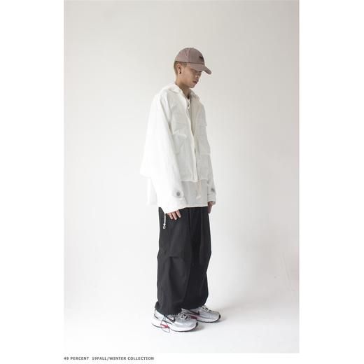 49PERCENT(49%)白色皱感太空风衣可拆卸短款休闲冲锋外套男女简约 商品图0
