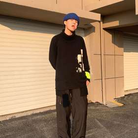 TERRAINCOGNITA20AW美奴绒宽松套头针织衫百搭休闲高领毛衣男女