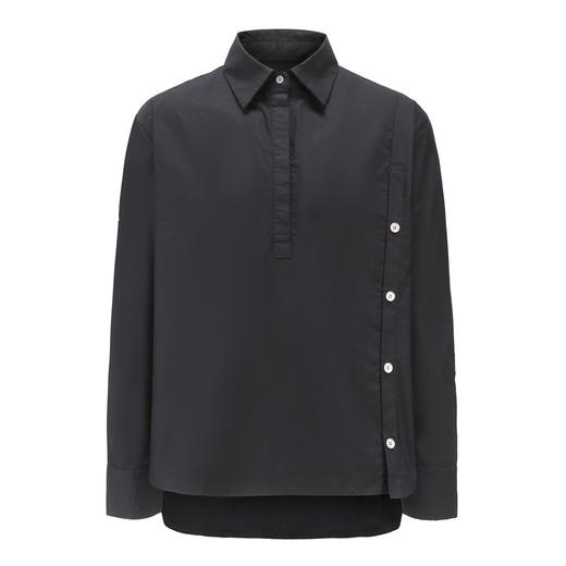 TERRAINCOGNITA20AW G系列刺绣金属质感宽松廓形百搭黑衬衫男女 商品图4