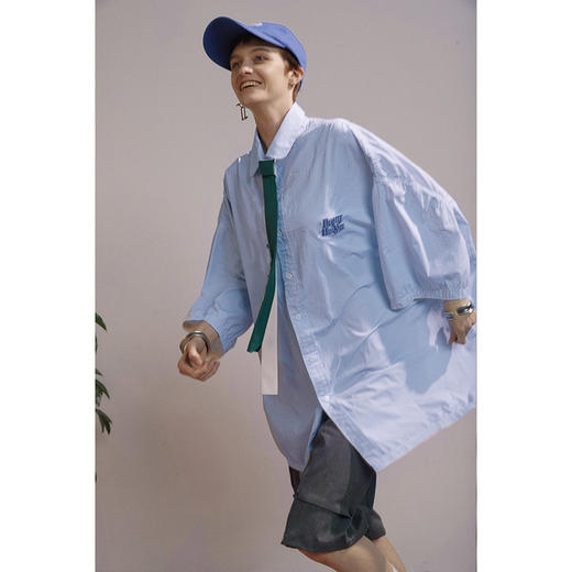 UMAMIISM 20SS 轻薄速干薇薇安莫娘小圆衬衫领可拆卸领带短袖衬衫 商品图1