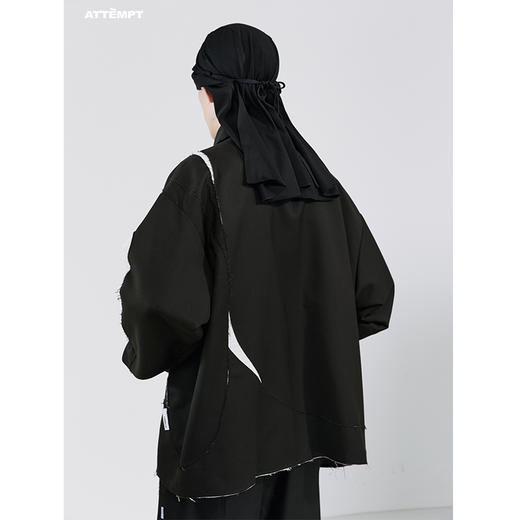 ATTEMPT SS21 月牙毛边分割双面穿夹克春季拼接休闲潮牌翻领外套 商品图2