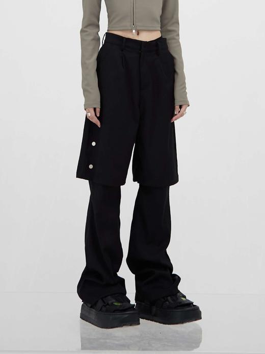 49PERCENT(49%)假两件金属纽扣层次西裤中性通勤 商品图0