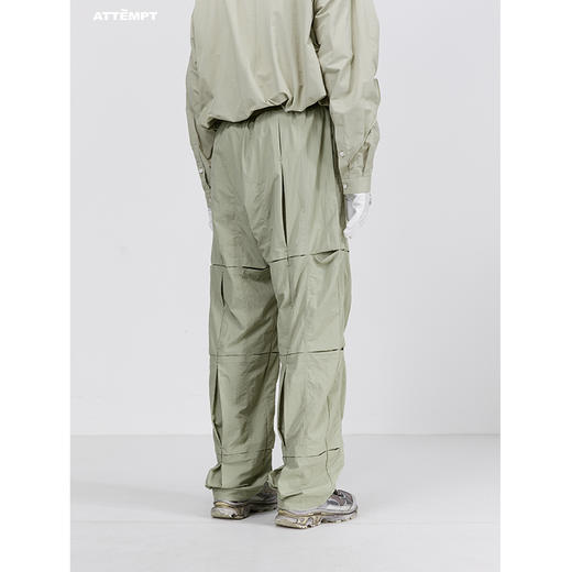 ATTEMPT SS21 叠褶裂缝休闲尼龙裤潮牌宽松直筒堆叠感休闲裤 商品图2