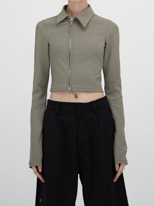 49PERCENT(49%)两色错位金属拉链长袖POLO衫 商品图3