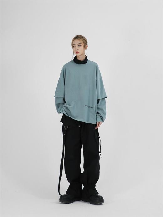 49PERCENT(49%)灰绿假两件太空卫衣外套中性潮流 商品图0