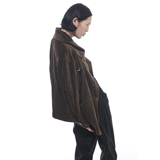 TERRAINCOGNITA咖色两穿灯芯绒高领外套休闲百搭保暖夹克男女 商品图3