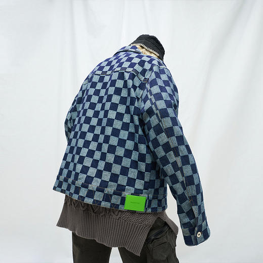 MODITEC 20秋冬新款 棋盘格牛仔外套 牛仔秋装夹克男女上衣休闲装 商品图2