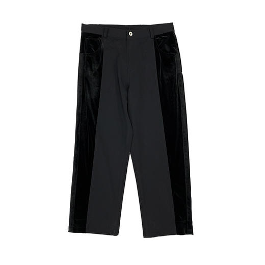 TERRA INCOGNITA新款廓形丝绒拼接休闲宽松垂感西裤男女款 商品图4