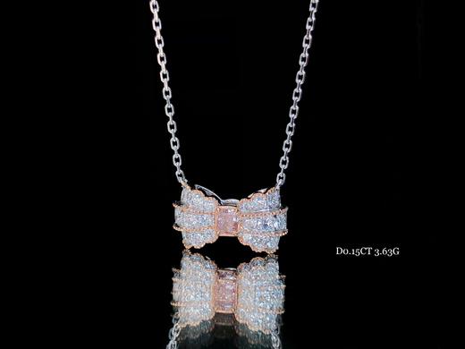 法式蝴蝶结粉钻吊坠 商品图2