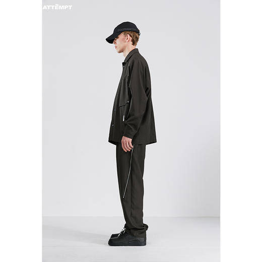 ATTEMPT SS21褐色翻领衬衫外套国潮男女立体口袋落肩宽松休闲衬衣 商品图2