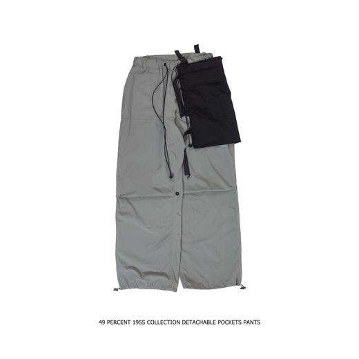 49PERCENT(49%)原创设计质感灰可拆卸挂包休闲裤坠感工装防水长裤 商品图4