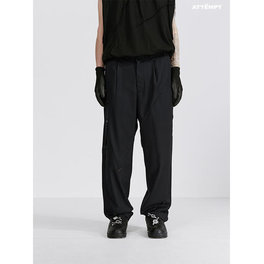 ATTEMPT SS21 “STOMACHION” 点线面分割羊毛混纺西裤休闲直筒 商品图1