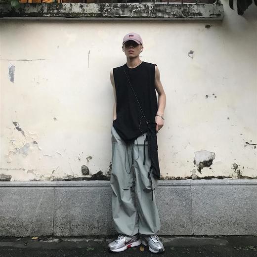 49PERCENT(49%)原创设计质感灰可拆卸挂包休闲裤坠感工装防水长裤 商品图1