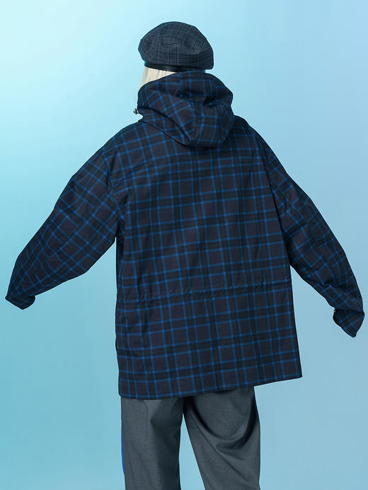 MODITEC 20FW 双色格纹半拉链冲锋衣 撞色印花口袋功能外套 商品图2