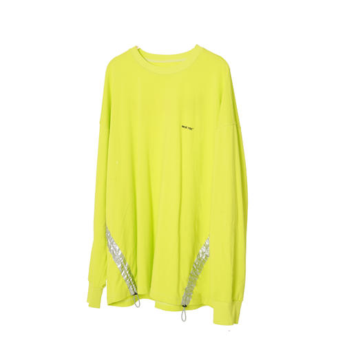 MODITEC 蝴蝶刺绣科技材质拼接抽绳长袖卫衣 阔型宽松T恤 商品图3