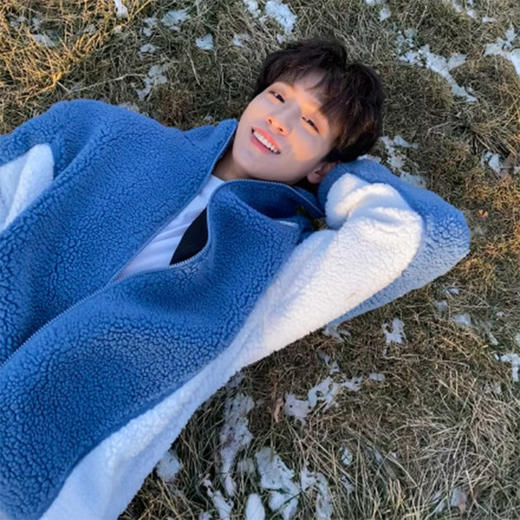 MODITEC中性色调羊羔绒拉链开衫双色拼接男外套 唐九洲余景天同款 商品图2