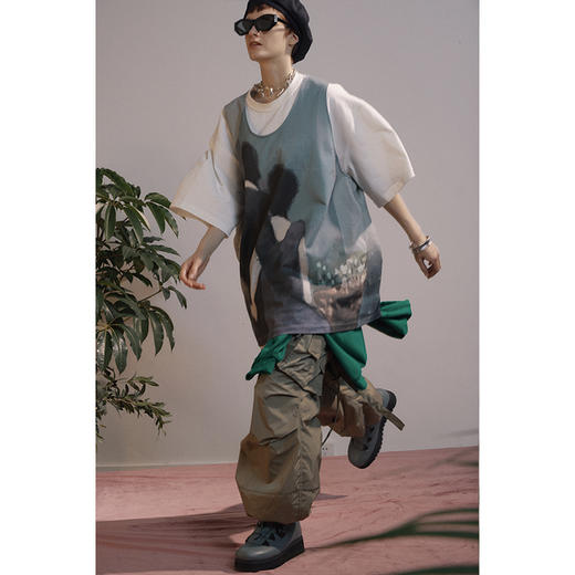 UMAMIISM 20SS 青梅味的降雨 春夏纯棉轻薄透气印花篮球背心 商品图1