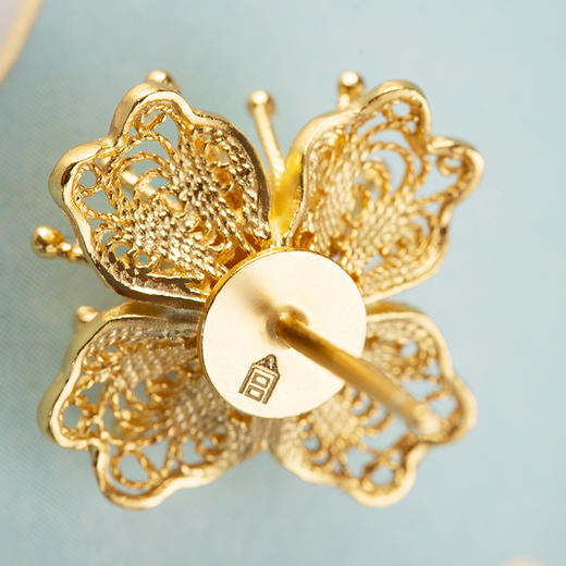 故宫博物院 四季花开耳钉 商品图2