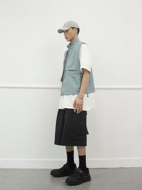 49PERCENT(49%) 20SS 蓝色结构裁片防水作业马甲