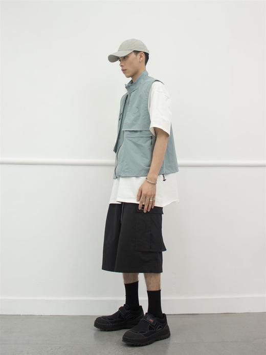 49PERCENT(49%) 20SS 蓝色结构裁片防水作业马甲 商品图0