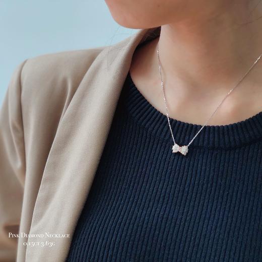 法式蝴蝶结粉钻吊坠 商品图3