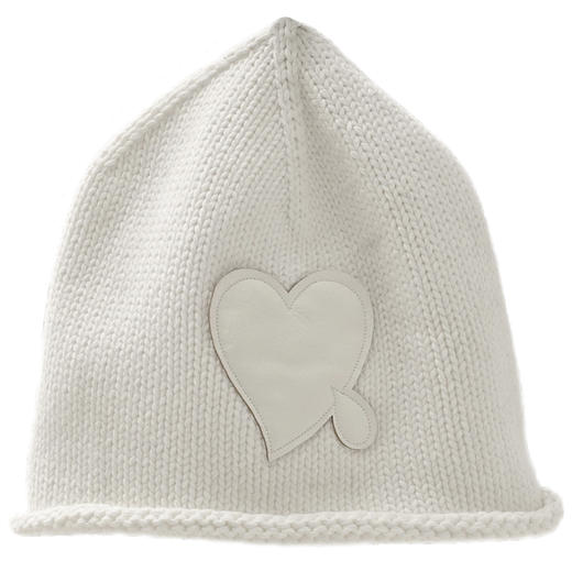 MODITEC 21春夏 爱心皮牌针织冷帽 双色粗针提花纽扣装饰针织帽 商品图4