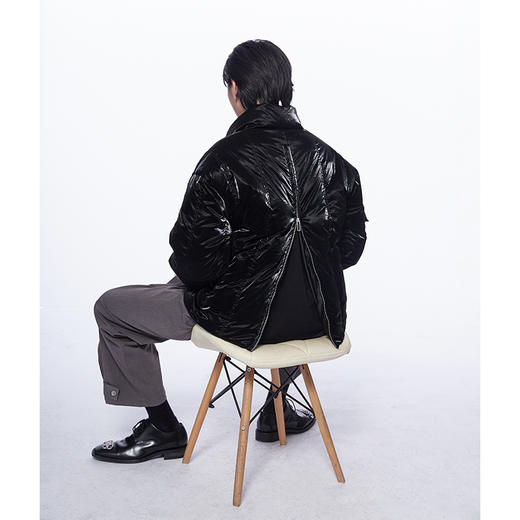 TERRAINCOGNITA液态金属侧拉链短款羽绒服2020年新款秋冬保暖外套 商品图3