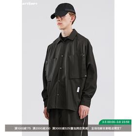 ATTEMPT SS21褐色翻领衬衫外套国潮男女立体口袋落肩宽松休闲衬衣