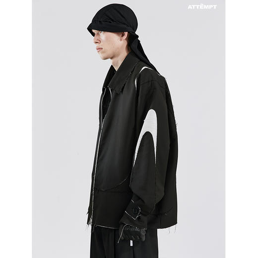 ATTEMPT SS21 月牙毛边分割双面穿夹克春季拼接休闲潮牌翻领外套 商品图1