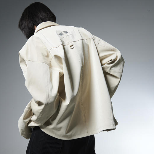 TERRAINCOGNITA原创设计PU皮金属质感夹克短款皮衣宽松廓形外套男 商品图1