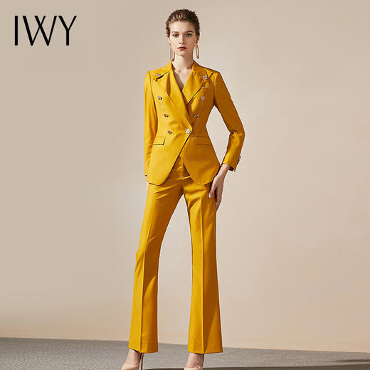 IWY/时尚黄色西装套装韩版修身女神范203021CP1 商品图2