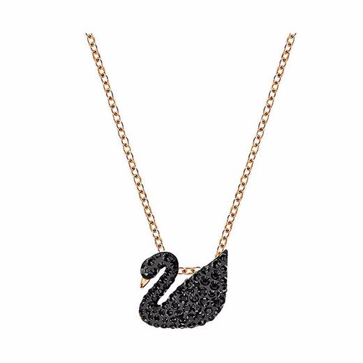 SWAROVSKI施华洛世奇 SWAN SMALL仿水晶黑天鹅项链链坠小号 黑色 5204133 奥地利 商品图0