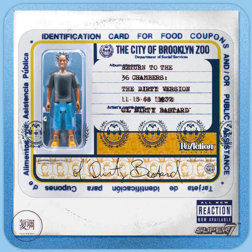 现货 Super7 Ol' Dirty Bastard ODB挂卡 武当派 Wu-Tang 商品图0