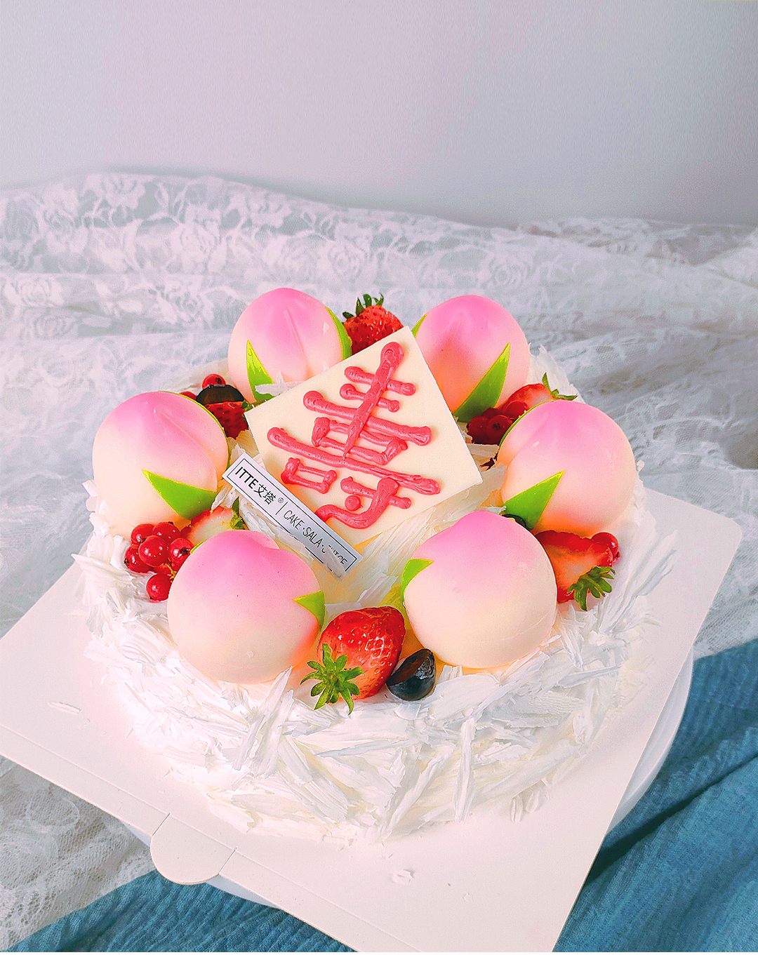 【寿比南山】寿桃 老人祝寿 奶油水果蛋糕