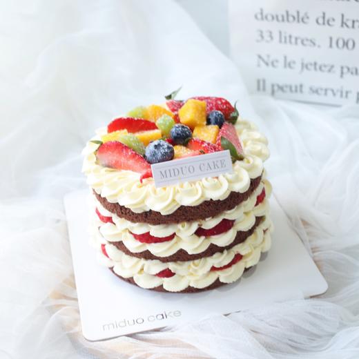 5"巧克力草莓裸蛋糕 商品图0