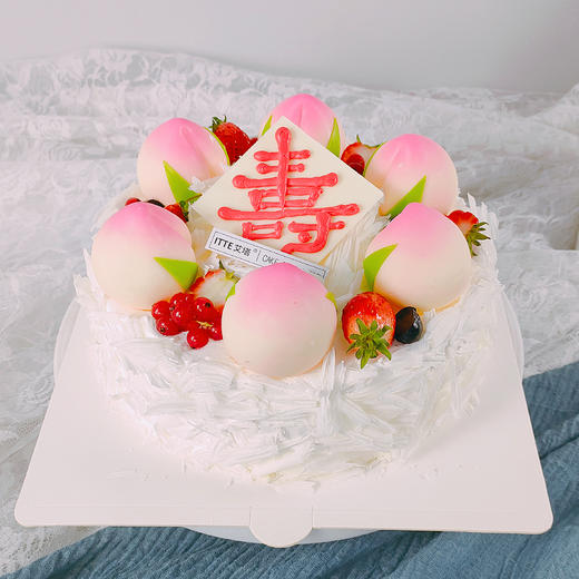【寿比南山】动物奶油，新鲜水果夹心，原味戚风蛋糕胚；寿比南山，祝寿蛋糕，寿桃水果奶油蛋糕~ 商品图2